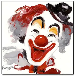 Abstrakter Clown Poster und Drucke Lustige Figur Leinwandmalerei Moderne Wandkunst Bild for Wohnzimmer Wohnkultur Kein Rahmen(Size:20x20cm No Frame)