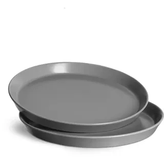 SPRINGLANE Frühstücksteller Ø 19cm, 2er-Set Sweet Scandi aus Keramik, Anthrazit, Spülmaschinengeeignet, Backofen- und mikrowellenfest