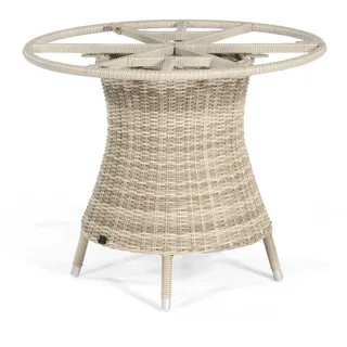 Tischgestell Base-Polyrattan 90 cm rund Alu/KS wihite-coral