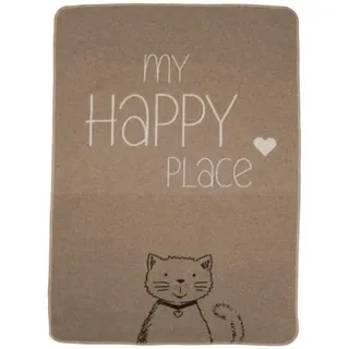 David Fussenegger Haustierdecke Katze 'my happy place' 70 x 90 cm Rauch - Beige