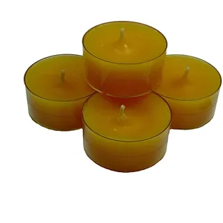 20 Dänische Teelichter im Acryl-Cup, Sunflower / Gelb, durchgefärbt, ohne Duft
