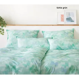 Elegante Bettwäsche Lucid - 135x200 cm + 40x80 cm	türkis grün