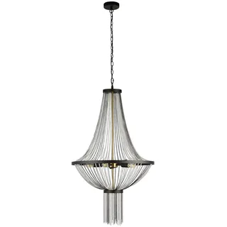 Searchlight Kronleuchter Baguette, Schwarz, Messing, Metall, Kunststoff, 162 cm, Lampen & Leuchten, Innenbeleuchtung, Hängelampen, Kronleuchter