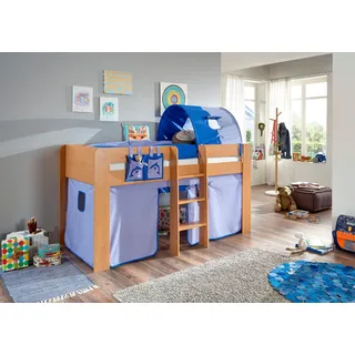 RELITA Hochbett Andi 90 x 200 cm Buche massiv blau