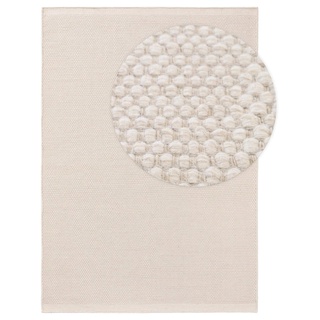 benuta Wollteppich Rocco Weiß 200x300 cm Kurzflor Flachgewebe für Wohnzimmer, Schlafzimmer, Esszimmer oder Kinderzimmer