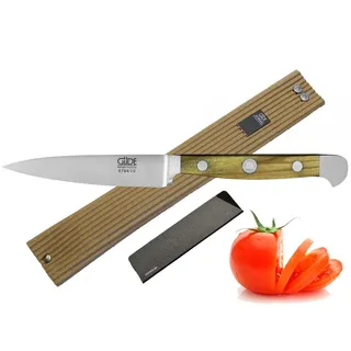Güde Alpha Olive Messer Kochmesser Santoku Brotmesser Schälmesser Schinkenmesser Chai Dao ohne/mit Gravur + Prymo Farbe 1) Messer OHNE Gravur, Größe Spickmesser 10cm