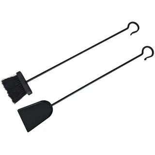 Relaxdays Kamin-Kehrset 2-tlg Metall schwarz