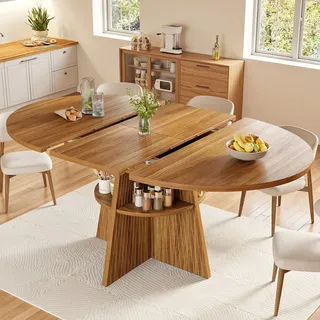 stilvora Küchentisch 110 x 76 x 150 cm oval braun