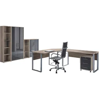BMG-Möbel Büro Office Edition Set 4, Sonoma eiche/anthrazit