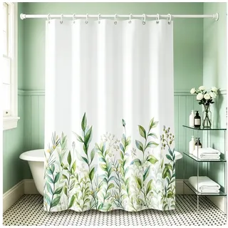 M&W DAS DESIGN Duschvorhang M&W DAS DESIGN Duschvorhang Vintage Garden Pflanzen Textil gelb grün Breite 180 cm 180 cm x 200 cm