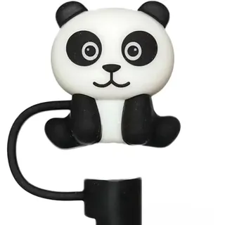 Panda Strohhhut für Stanley Becher mit einem Fassungsvermögen von 10 und 850 ml, 10 mm Silikon-Trinkhalm-Abdeckkappe für Stanley-Becher-Zubehör, niedlicher Strohhalm-Aufsatz für Trinkgläser,