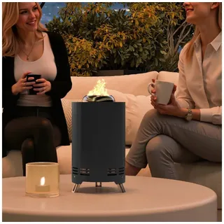 XDeer Feuerstelle Feuerschale mit Schürhaken Edelstahl Feuerstelle Rauchfreie, Feuerkorb für Garten, Balkon Terrasse, Outdoor BBQ Camping grau