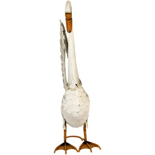 Dekofigur Schwan, 82 cm hoch, Metallfigur, Gartenvogel, Gartendeko