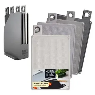 Moritz&Moritz Moritz & Moritz Schneidebrett-Set Kunststoff 4 Stück 20,5 x 14,5 cm Grau