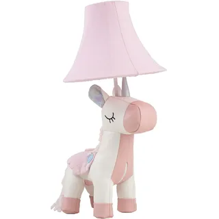 Happy Lamps Elsa LED-Einhornlampe, Kinderzimmer, Mädchengeschenk, 51 cm hoch, veganes Leder, Handarbeit, kindersichere Tischleuchte, top Qualität