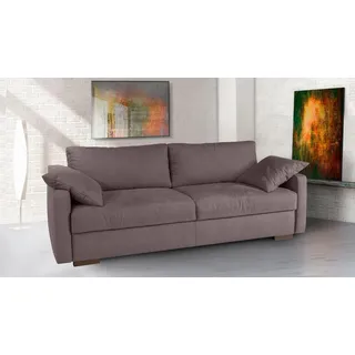 Schlafsofa Boxspring Funktionssofa Amadeo de Luxe Stoff braun grau mit Topper