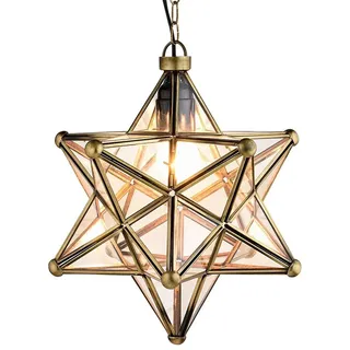 Marrakesch Orient & Mediterran Interior Bghina 1 E27 Pendelleuchte Metall beige/gold/schwarz
