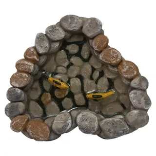 Krippenzubehör Gartenteich Fische 12x13 cm Polyresin Deko Figur - Gelb/Grau