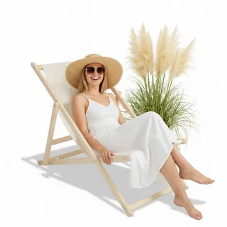 MuCoLa Strandstuhl 51,5 x 98,5 x 101,5 cm beige