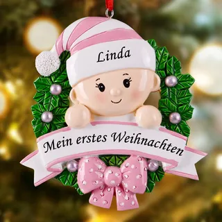 iDIY Weihnachtskugeln mit Namen und Datum - Weihnachten Baby - Christbaumkugel personalisiert - Weihnachtskugel selber gestalten