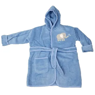 VewoTex Babybademantel Frottée Baby Bademantel » Morgenmantel & Kleinkinder Badetuch, 104, Baumwolle, Kapuze, Gürtel, 100% Baumwolle » mit Kapuze, Tasche und Gürtel blau 104