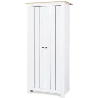[en.casa] Kleiderschrank Trorjam 175 x 80 x 52 cm Weiß/Eiche