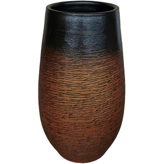 Blumenvase Keramik schwarz braun Höhe ca 35,5cm Bodenvase Vase Natur