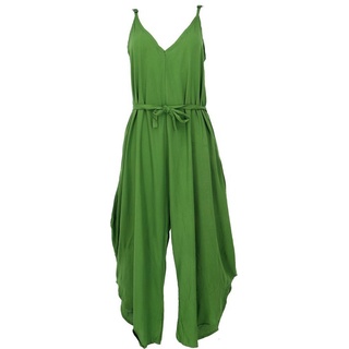 Guru-Shop Relaxhose Einfarbiger Jumpsuit, Sommer Overall,.. alternative Bekleidung grün