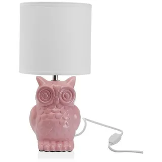 Bigbuy Schreibtischlampe Tischlampe Eule aus Keramik 16 x 16 x 32,5 cm rosa rosa
