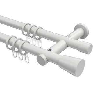 GARDINENSTANGE Platon Sitra 540 cm (geteilt in 3 x 180 cm), 2-läufig, 20 mm Ø Weiß