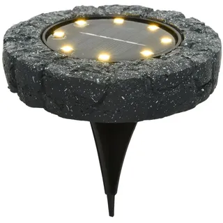 Lumineo Solarleuchte Kunststoff 11cm Dauerbetrieb 6h warmweiß grau