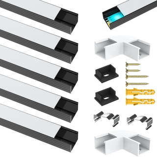 LED Profil 6 Pack X1m, LED Aluminium Profi für Philips Hue LED Streifen/Strips/LED Band, Led Profile U-Form für LED Kanal/Led Schiene, für bis zu 16mm Streifen-Lichter, für die decke,Schaukasten