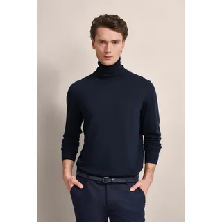 bugatti Rollkragenpullover aus 100 % Merinowolle blau XXL