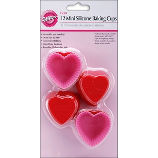 Wilton Valentinstag.12 Mini Muffinförmchen Mini Cupcake Silikon Herz