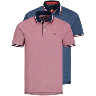 JACK & JONES Paulos 2 Units Kurzarm-poloshirt Rio Red / Pack 1 Rio Red / 1 Denim Blue L