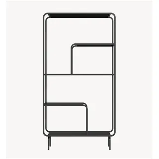 [en.casa] Bücherregal 145 x 76 x 33 cm Schwarz