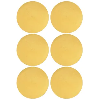 Rifuli # 6 x gelbes, rundes, gewebtes Tischset aus Polypropylen (Yellow, One Size)