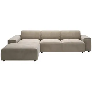 Pure Home Lifestyle Ecksofa 9125, Taupe, Kunststoff, 4-Sitzer, Ottomane links, L-Form, 300x189 cm, Goldenes M, Made in EU, Oeko-Tex® Standard 100, DGM-Emissionslabel, seitenverkehrt erhältlich, Hocker erhältlich, Wohnzimmer, Sofas & Couches, Wohnlandschaften, Ecksofas