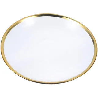 PRETYZOOM Kristallglas-Salatteller 6 Zoll Runde Klare Dessertteller Mit Goldrand Glas-Steakplatte Eleganter Speiseteller Restaurant-Servierteller Für Obstsnacks