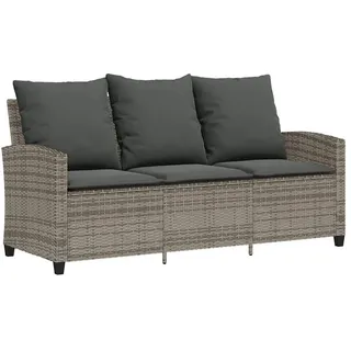 vidaXL Gartensofa 3-Sitzer Loungeset grau