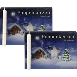 2er Pack Puppenkerzen weiß ca. 7 x 65 mm (2 x 40 Stück), Puppenlichter