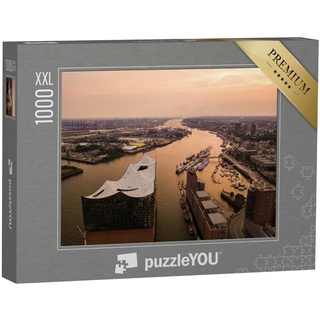 puzzleYOU Puzzle Die Elbe und das Opernhaus in Hamburg, 1000 Puzzleteile, puzzleYOU-Kollektionen Elbphilharmonie