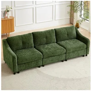 Jiexi Wohnlandschaft Ecksofa Mit Schlaffunktion Kordsofa, L oder U Form Couch grün