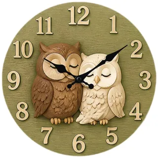 LOVIVER Tier-Wanduhr, 30 cm, einzigartiges Cartoon-, künstlerische Dekoration für Wohnzimmer, Jubiläum, Eule