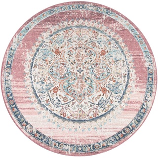 Teppich »Torres 271«, Paco Home, rund, Höhe: 8 mm, Kurzflor, Orient-Optik, Vintage Design, In- und Outdoor geeignet rosa Ø 200 cm x 8 mm