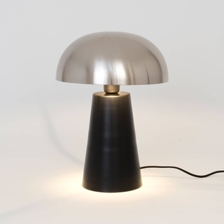 Tischlampe Fungo, unten strahlend, schwarz/silber