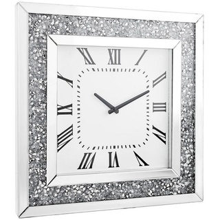 Xora Wanduhr, Silber, Weiß, Glas, Holzwerkstoff, 50x50x5 cm, Dekoration, Uhren, Wanduhren
