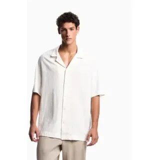 Emporio Armani für Herren. EM000593_AF20590 Strandhemd weiß (M), Lässig, Leinen, Viskose, Kurzarm