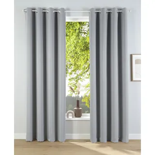 OTTO home Solana Ösen 140 x 145 cm Grau 2 St.