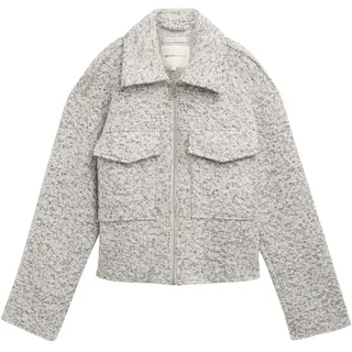 TOM TAILOR Denim Damen Boucle Jackemit Kragen,35878 - White Black Boucle, M - M